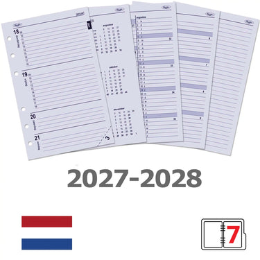 6227-27-28 150 x 95 mm Senior Agenda Agenda Recharges Hebdomadaire NL 2027 2028